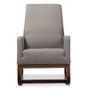 Yashiya Mid - Century Retro Modern Fabric Upholstered Rocking Chair - Baxton Studio - 4 of 4