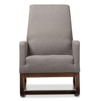 Yashiya Mid - Century Retro Modern Fabric Upholstered Rocking Chair - Baxton Studio