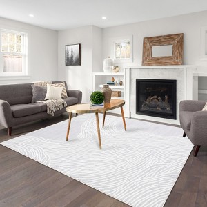 Washable Area Rugs for Living Room, Non Slip Low Pile  Rugs for Bedroom, Foldable Carpet Indoor Non-Shedding Floor Carpet for Office，Multiple size - 1 of 4