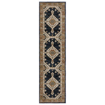 Oriental Weavers Andorra 2281E Blue/ Orange Indoor Area Rug - 2'3" x 8'