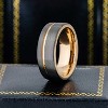 Jewelry Avalanche Rose Gold & Gunmetal IP Grooved Tungsten Carbide Mens Wedding Band Pipe Cut - 2 of 4