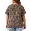 Agnes Orinda Women's Plus Size V-Neck Single Breasted Floral Print Blouses - 4 of 4