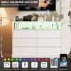 6 Drawer Dresser with LED Lights & Charging Station, Modern Storage Cabinet with Open Shelf - 4 of 4