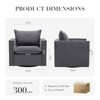 34 Wide Swivel Accent Chair, Upholstered Armchair with Plump Back Pillow for Living Room, Bedroom, Reading Corner, or Lounge Area - Beige - 2 of 4