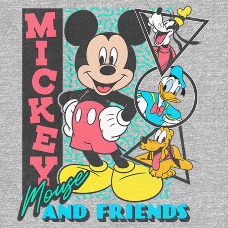 Men's Mickey & Friends Retro Shapes Group Pull Over Hoodie, 2 of 5