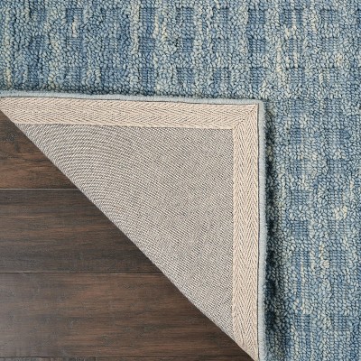 Artisan Denim Blue Handwoven Wool 4'x6' Rectangular Rug