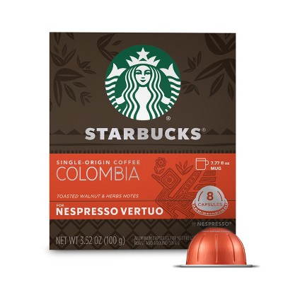 Starbucks Coffee Capsules for Nespresso Vertuo Machines — Medium Roast Single-Origin Colombia — 1 box