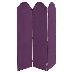 Brompton Upholstered Curved Screen - Aubergine Velvet - Skyline Furniture , Purple
