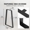 VEVOR 16 inch Trapezoid Steel Table Legs, Replacement Furniture Legs Set of 2 for DIY Coffee Tables, Bench, Night Stands, Sofa, Max Load 400 lbs Black - 3 of 4