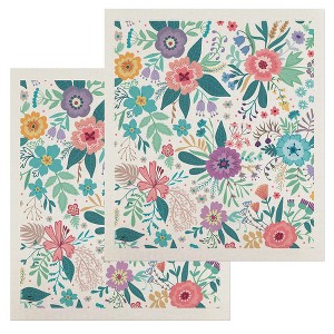 Briarwood Lane Pastel Flowers Swedish Dishcloth (2-pack) - 1 of 4