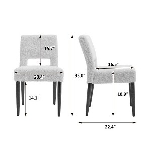 Accent Chairs Set of 2, Velvet Chairs with Solid Woood ,Upholstered Dining Chairs for Living Room, Kitchen, Bedroom, Beauty Room,Dining Room- Grey - 1 of 4