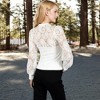 Anna-Kaci Women's Long Sleeve Lace Detail Top with Stretch Knit Bodice - 4 of 4
