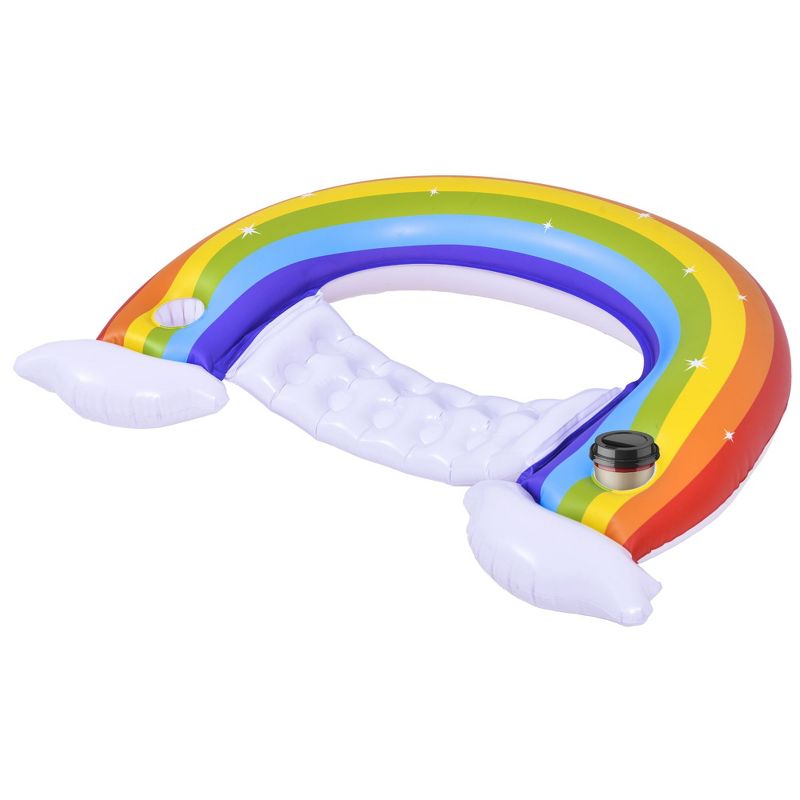 Pool Central 58" Inflatable Rainbow Swimming Pool Lounge Chair, 4 of 9