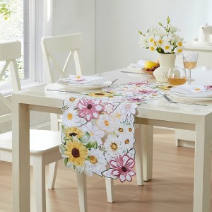 Sunflower and Daisies Allover Table Runner - Multicolor - 13x36 - Elrene Home Fashions - 1 of 4