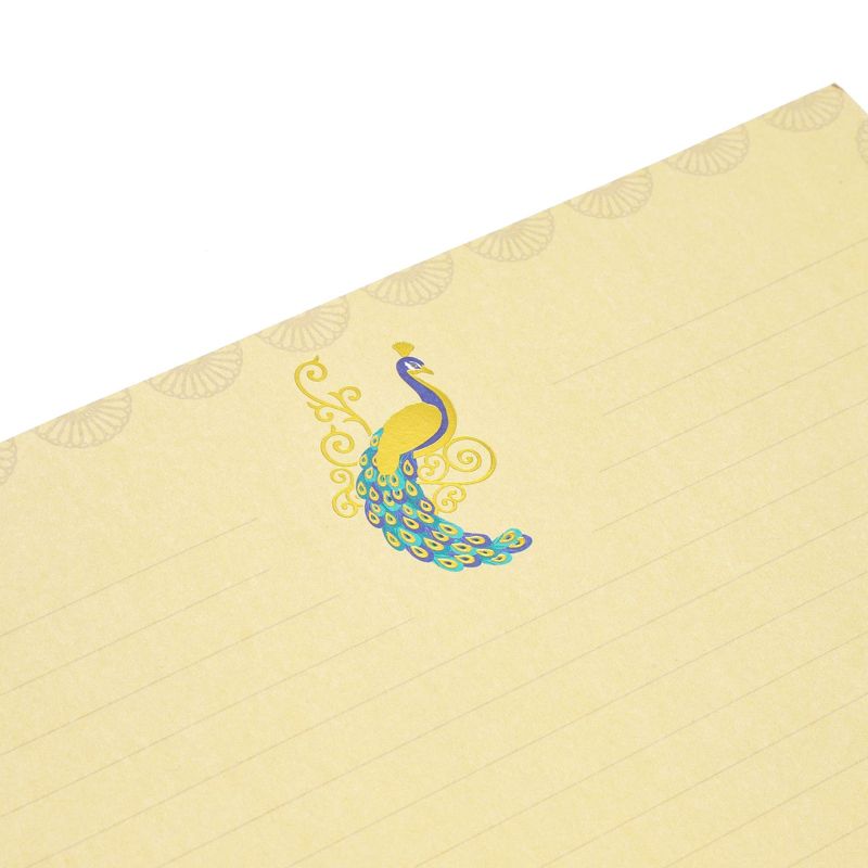 48-Sheet Elegant Peacock Stationery Paper with Envelopes Set, 10.25" x 7.25", 4 of 7