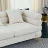 Resenkos 81" 3-Seater Sectional Couch, Plush Teddy Fabric with Deep Seating and 3 Included Accent Pillows, - 3 of 4
