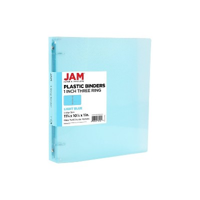 JAM Paper 1" 3-Ring Flexible Poly Binder Light Blue (PB75239LB)