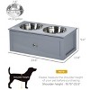 23'' Elevated Dog Bowls with Storage,Raised Feeder Stand with 2 Stainless Steel Bowls for Medium Dogs,Pet Feeding Station-LAOTIES - 4 of 4