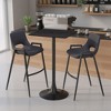 Bar Table 41.7"H Black – Faux Wood MDF Square Top with Powder-Coated Steel Pedestal Base, Modern Indoor Accent by Zuo Modern - 2 of 4