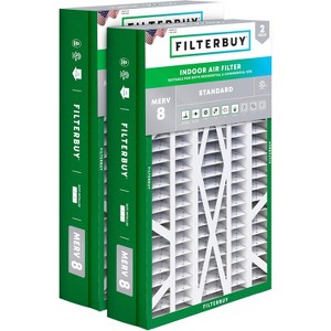 Filterbuy 14.5x27x5 Air Filter (2-Pack), Pleated MERV 8 Dust Defense HVAC AC Furnace Air Filters for Trane, American Standard, Honeywell, & Accumulair - 1 of 4