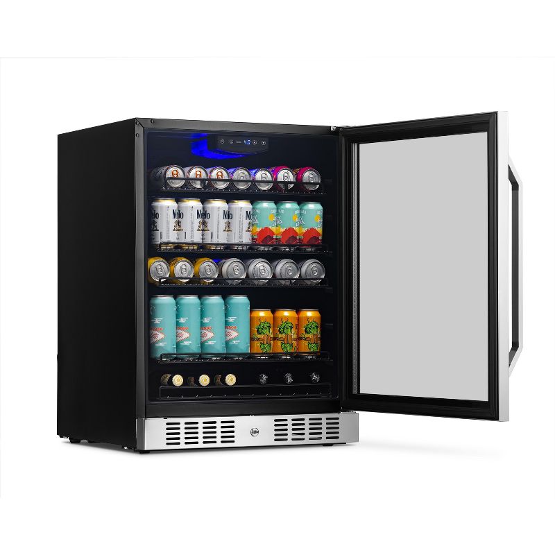 Newair 24" Built-in or Freestanding 177 Can Beverage Fridge with Precision Digital Thermostat, Adjustable Shelves, 5 of 7