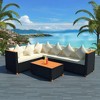 vidaXL Patio Furniture Set Set of 4 Black, Cream White - 2 of 4
