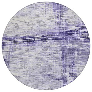 Lavender And Ivory Striped Washable Indoor Outdoor Area Rug - 1 of 4