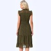 Allegra K Women's Sleeveless Smocked Waist Gilding Metallic Stars Chiffon Party Dress - 3 of 4