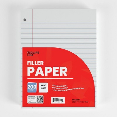 20042: Wide-Ruled Filler Paper, 200 Sheets (24 Packs)