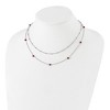 Chisel Stainless Steel Polished 2-Strand Red Crystal Beaded 16" with 1" Extension Necklace - 4 of 4