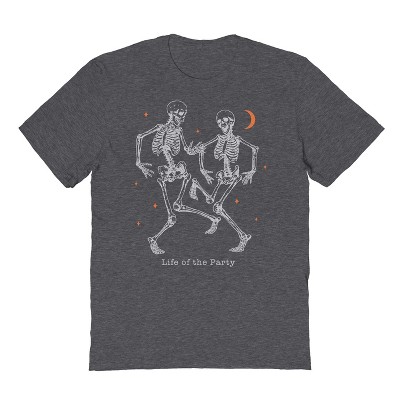 Rerun Island Men's Skeleton Party Halloween Short Sleeve Graphic Cotton T-Shirt