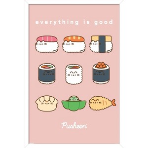 Trends International Pusheen: Bento Box - Everything Is Good Sushi Grid Framed Wall Poster Prints - 1 of 4