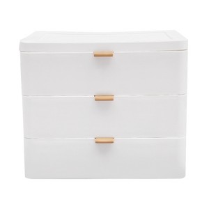YIYIBYUS Desktop Storage Box, Desk Organizer with Drawer, White - 1 of 4