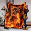Flame Pitbull Print Soft Throw Blanket, Polyester Flannel Blanket, Cozy All Season Chair Mat, Ideal for Birthday, Christmas Gifts - 4 of 4