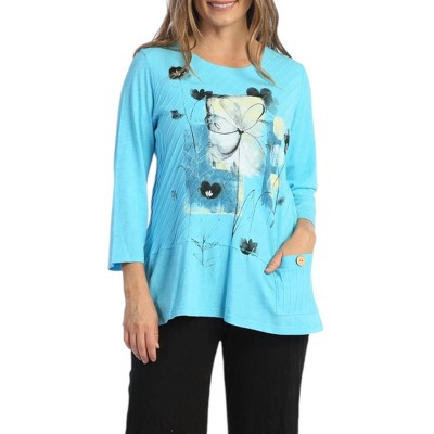 Women's Love Story Mineral Washed Contrast Tunic Top - Jess & Jane