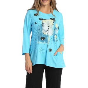 Women's Love Story Mineral Washed Contrast Tunic Top - Jess & Jane - 1 of 3