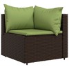 VidaXL 2 Piece Patio Lounge Set with Cushions Poly Rattan Gray - 4 of 4