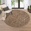 3'x3'Round Abstract Area Rug Machine Washable, Non-Slip Modern Accent Rug for Living Room Bedroom, Stain-Resistant Easy Clean Indoor Carpet,Brown - 3 of 4