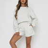 Mocamel Solid loose versatile casual round-neck sweatshirt and shorts set - 2 of 4