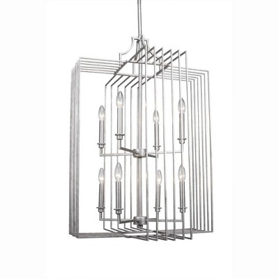 Toltec Lighting Sky Loft 8 - Light Chandelier in  Aged Silver