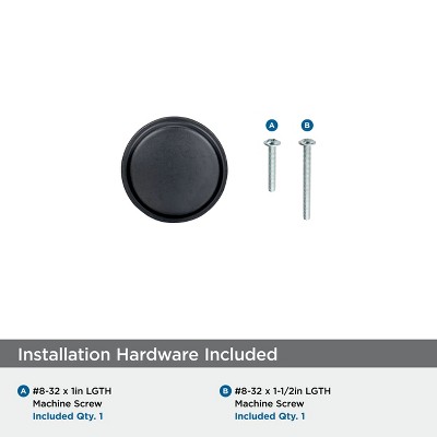 Black Bronze Round Cabinet Knob with Mounting Hardware