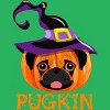 Women's Design By Humans Pugkin Pumpin Halloween By trantanphat95 Racerback Tank Top - 2 of 3