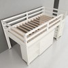 Low Twin Loft Bed with Rolling Desk, Cabinet, Bookshelf, and Storage Drawers, Pine Wood Frame - 4 of 4