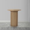 Royal Hampton 20 Inch Round Side End Table with Fluted Base, Handcrafted Mango Wood - 3 of 4