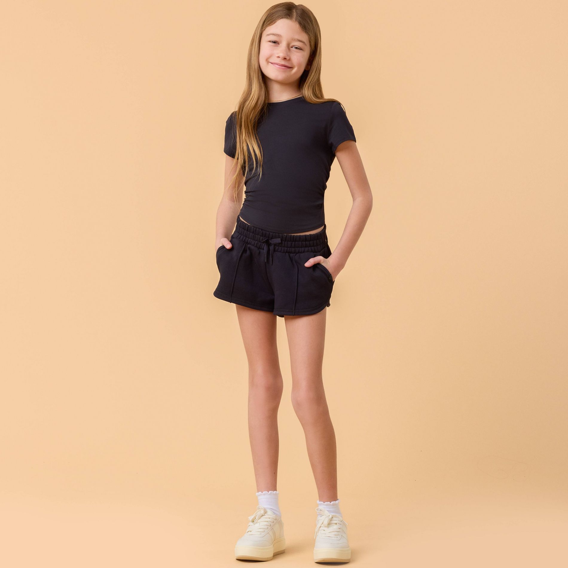 Blogilates Girls' Mommy & Me Marshmallow Dolphin Shorts