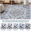 Vintage Medallion Washable Area Rug - Non-Slip Low-Profile Indoor Carpet for Living Room, Bedroom & Dining Room - 2 of 4