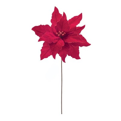 Melrose Glittered Poinsettia Stem (Set of 2)
