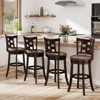 Costway Set of 2/4 Bar Stools 30" Swivel Bar Chairs with Footrest, Lattice Backrest - 2 of 4