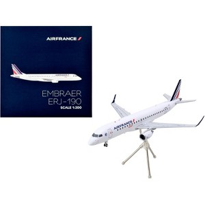 Embraer ERJ-190 Commercial Aircraft "Air France Hop" White with Striped Tail 1/200 Diecast Model Airplane by GeminiJets - 1 of 4