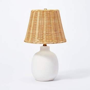 Ceramic Table Lamp with Rattan Shade White - Threshold™ designed with Studio McGee
